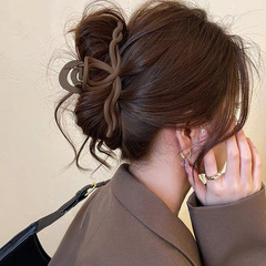 大きなメイラードラインのヘアクリップ、女性用2025年新作、高級感のある後頭部用ヘアクリップ、シャーククリップ、ヘアアクセサリー