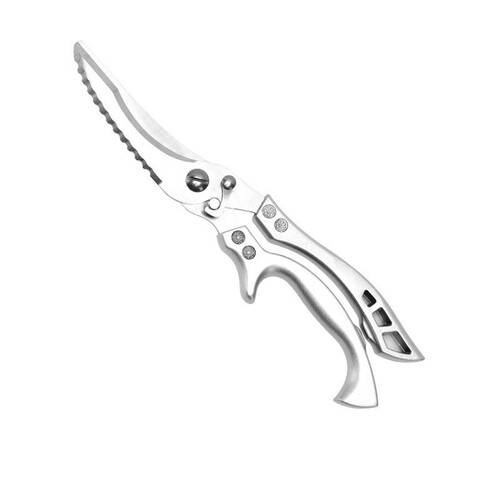 Cross-border powerful chicken bone scissors, aluminum handle kitchen scissors, stainless steel household scissors, BBQ barbecue deli scissors, seafood scissors