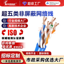 加工定制超五类网络线UTP CAT5E 0.5无氧铜非屏蔽POE监控双绞线