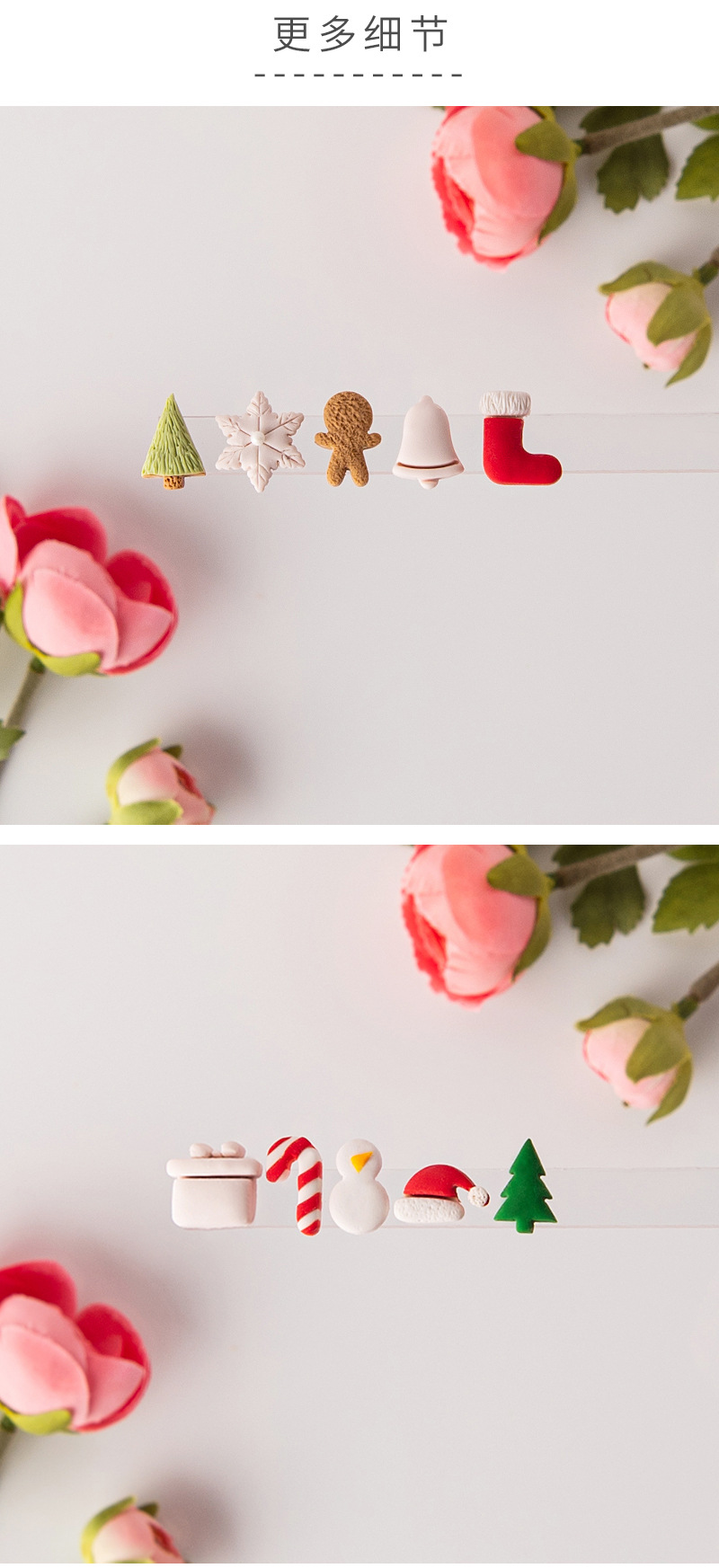 Description Picture 4 of item10Pcs/lot Mini Christmas Clay Cutters Snowman Gingerbread Man Socks Shaped Dangle Clay Molds Earring Jewelry Pendant Making Tool