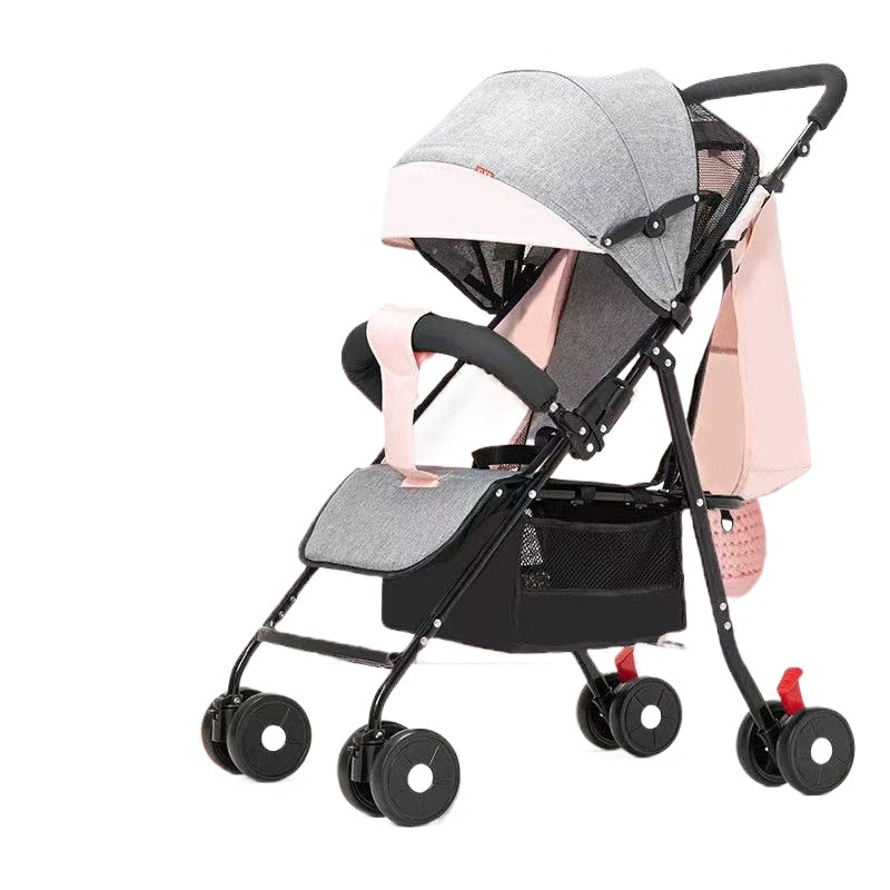 Nuevo carro de bebé, carro de mano ligero, disponible en cuatro estaciones. Se puede sentar y acostar al bebé, conveniente y pequeño para llevar.