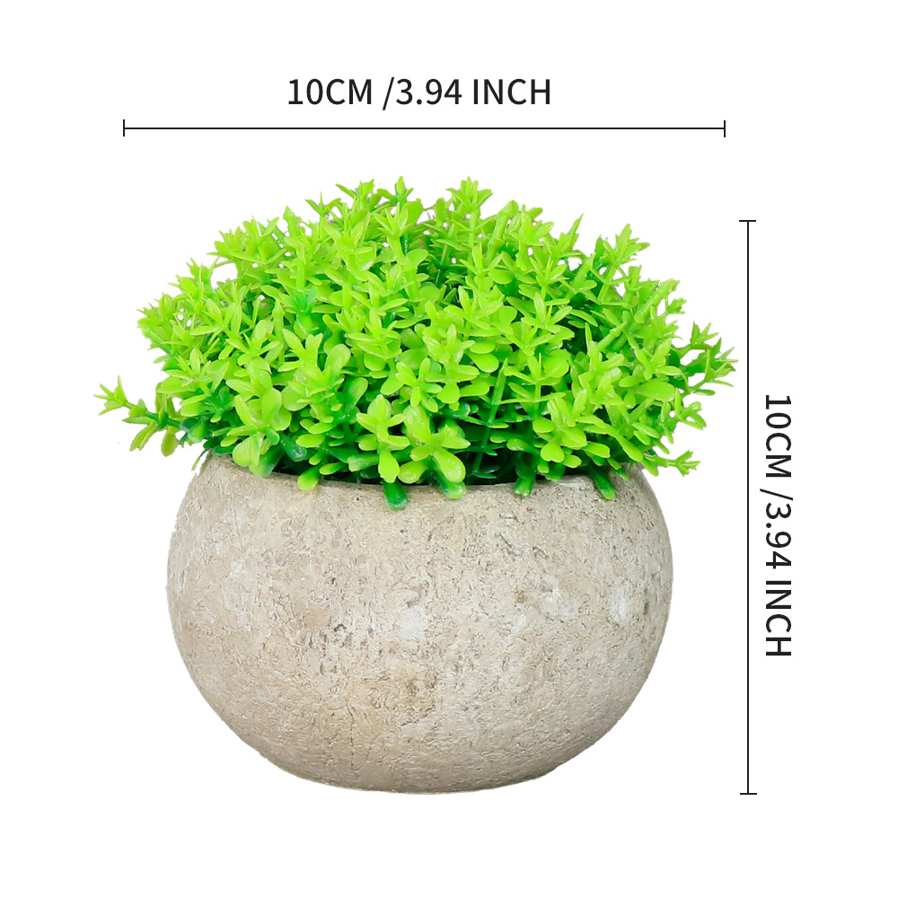 Simulación de planta carnosa en maceta bola de Milán degradable pulpa retro hemisferio ovalado maceta verde bonsai Amazon transfronterizo