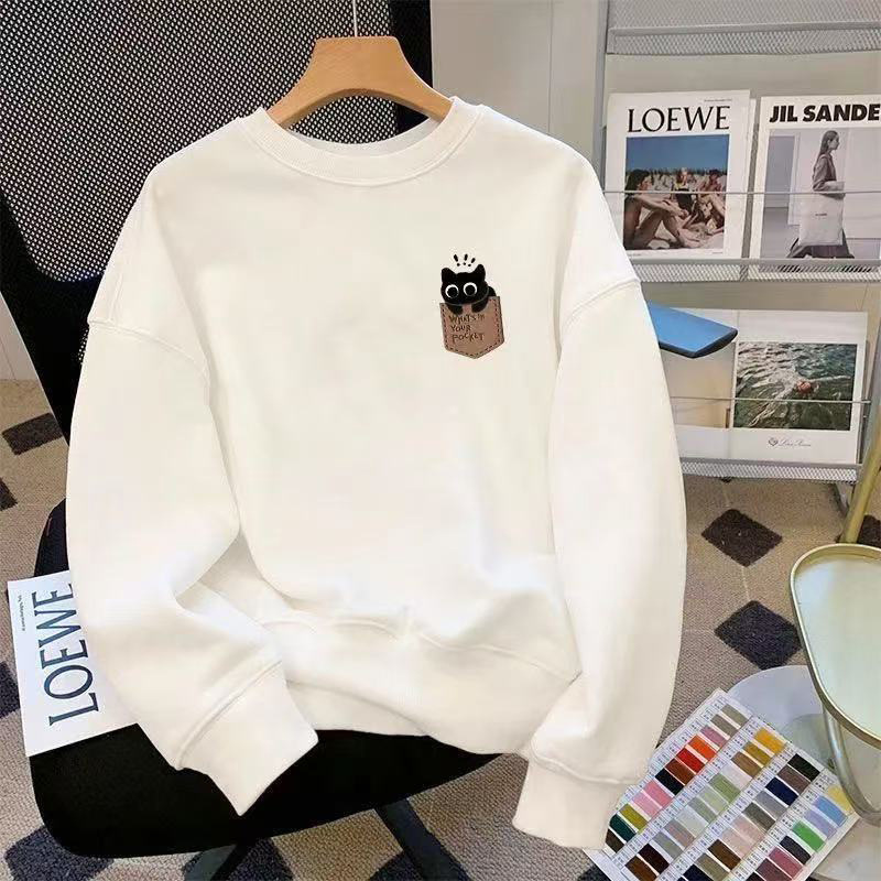 2026 New Style Pullover American Trendy Brand Printed Round Neck Spring and Autumn Sweatshirt Student Loose Versatile Long-Sleeve Top
