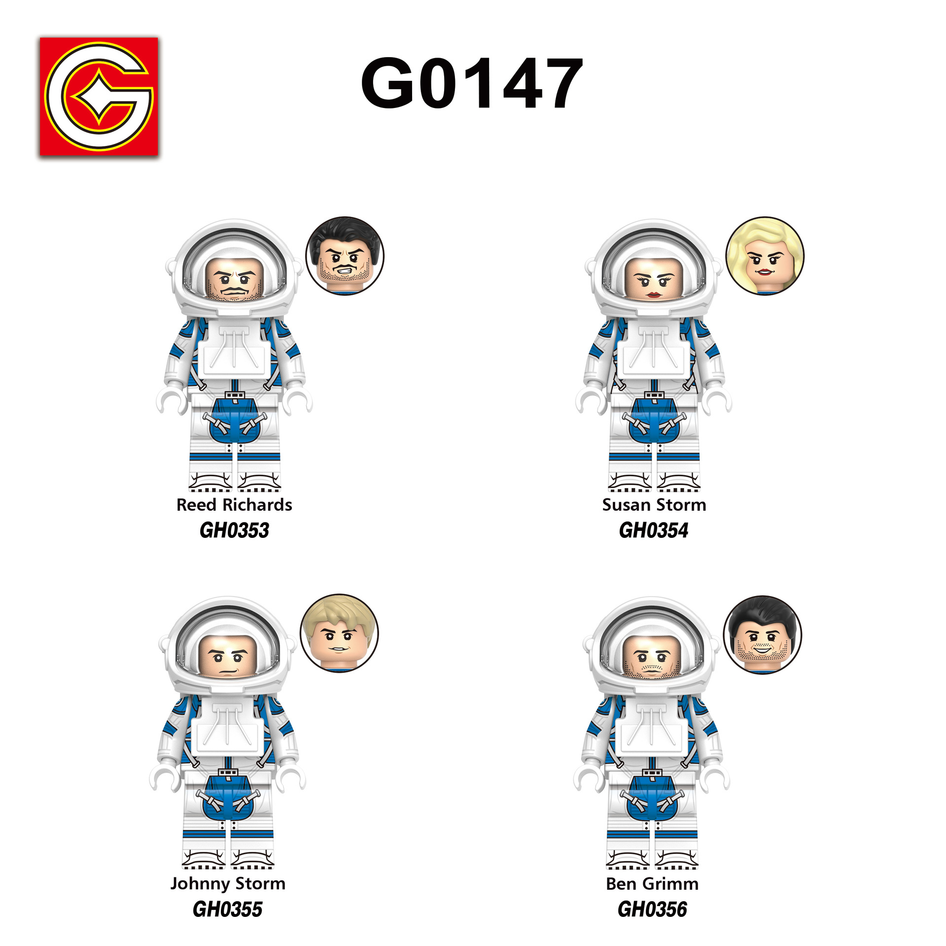 Foreign Trade Specializes in G0147 Superhero Series Gh0353-0356 Assembled Building Block Minifigure Toy Bag Wholesale