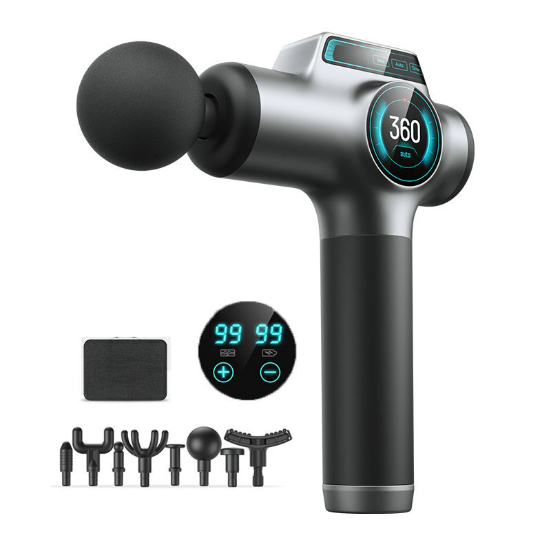 Transfronterizo fascial pistola masajeador hogar fitness profesional inteligente masaje pistola LCD pantalla eléctrica Mini fascial pistola