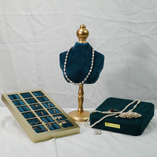 新款蓝色复古胸膜项链架收纳架饰品珠宝陈列拍摄道具首饰展示架