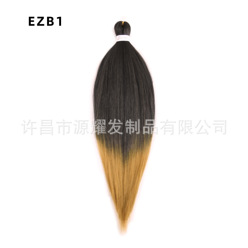 Peluca EZ cabello esponjoso y suave de fibra química trenza grande 26 pulgadas 90g pvc bicolor retardante de llama seda de baja temperatura trenza grande