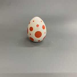 亚马逊新款复活节彩蛋彩色陶瓷鸡蛋装饰斑点鹅蛋子蛋仿真鸡蛋