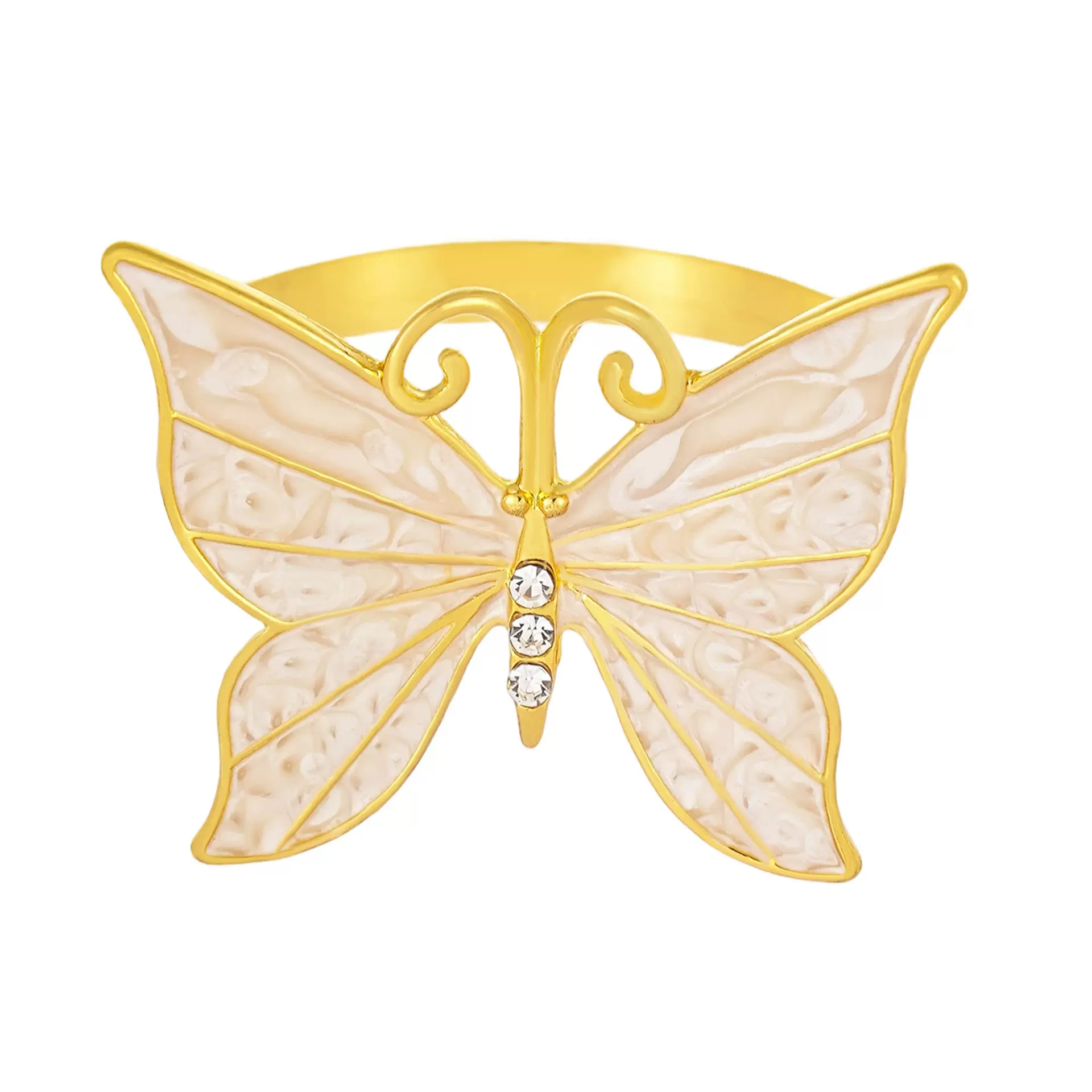 新款热销滴油蝴蝶餐巾扣 酒店餐具装饰餐巾环合金餐巾圈源头厂家