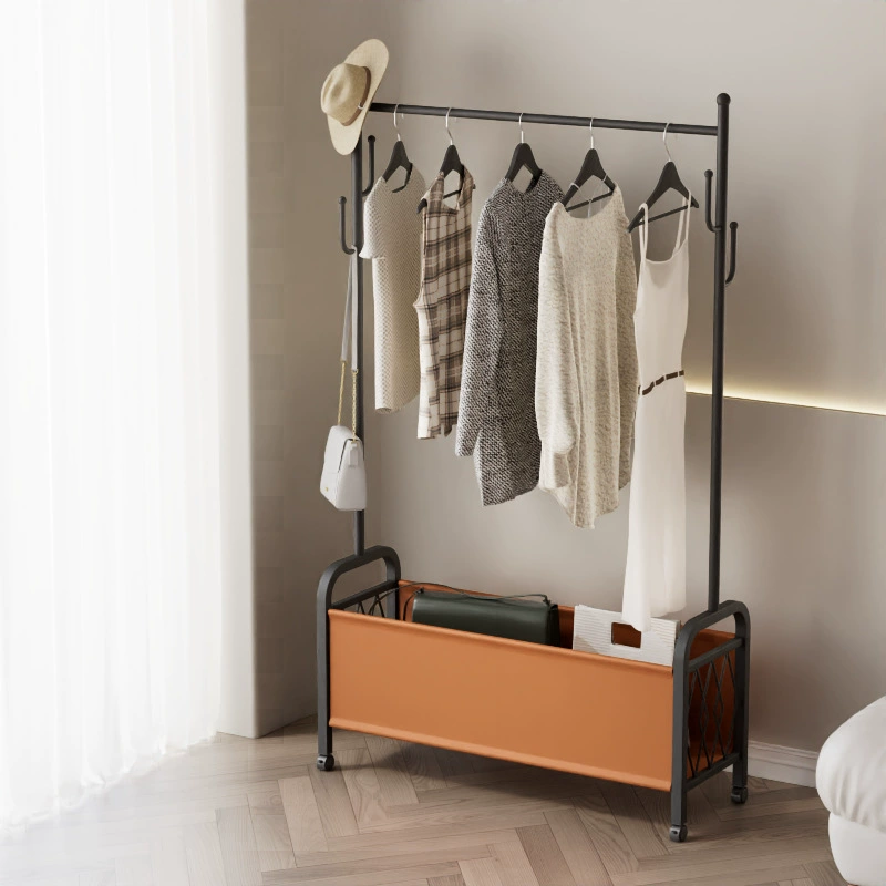 Спальня гостиная напольная вешалка Интернет знаменитости простая стеллаж для хранения большой емкости Бытовая Съемная Вешалка для одежды в кремовом стиле