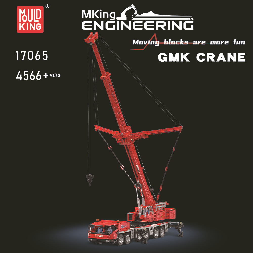 Gran vehículo de ingeniería de Yuxing 17065 Grove grúa móvil de alta dificultad eléctrica control remoto ensamblaje de bloques de construcción hombre