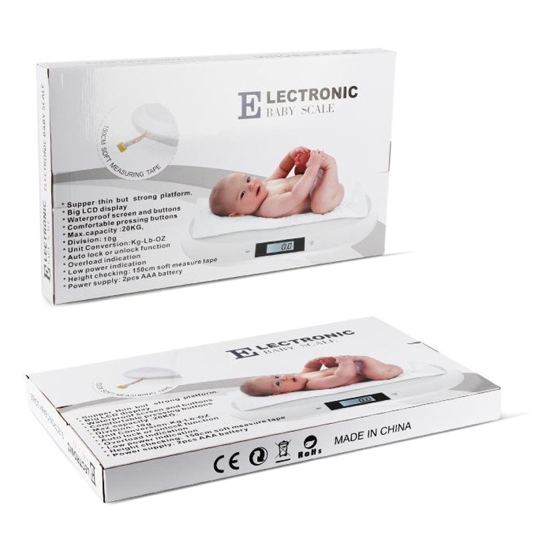 El Comercio exterior nuevo recién nacido peso balanza electrónica con cinta 20kg mini bebé escala paquete escala altura instrumento de medición
