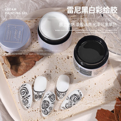 Renai Japanese Style Nail Art Black and White Colorful Paint Gel No Hand Wash Draw Line Gel Set Special UV Gel Nail Polish Bottle