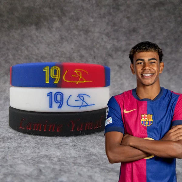 Football Star No. 19 Yamal Signature Sports Bracelet Silicone Wristband White Luminous Student Gift for Men and Women