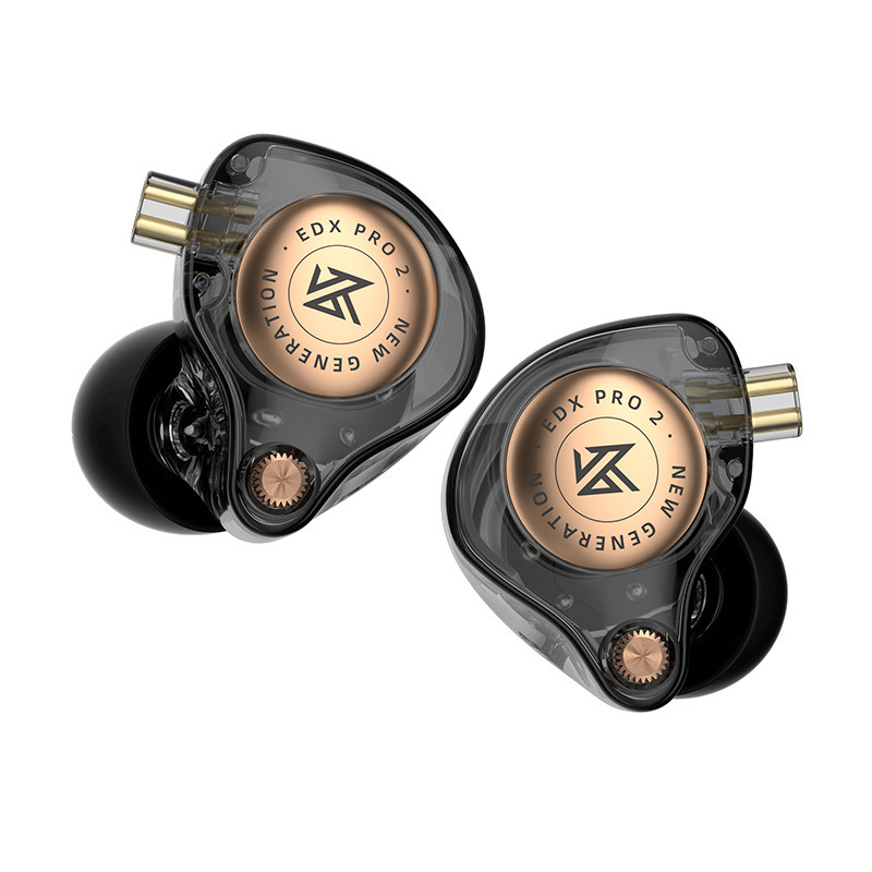Kz Edxpro 2 Dynamic Unit Earphones with Microphone Wire-Controlled In-Ear Sports Music Earphones with Plug-In Design