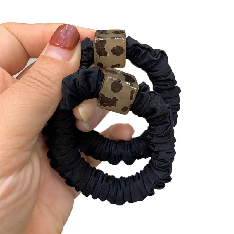 Leopard Print Hair Tie Square Elastic Ponytail Holder For Women_voghion.com