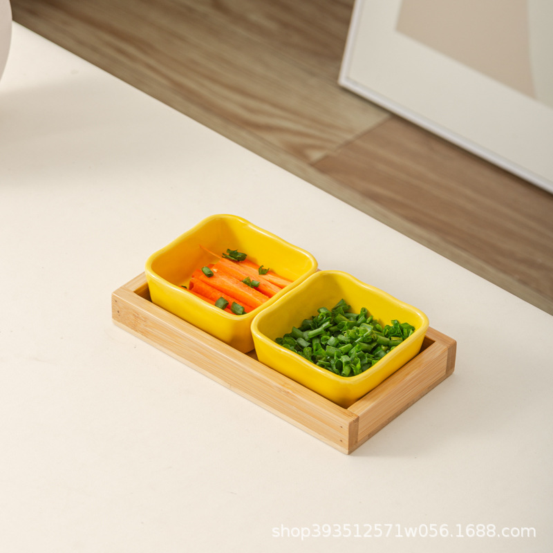 노란색 2 칸 로그 트레이