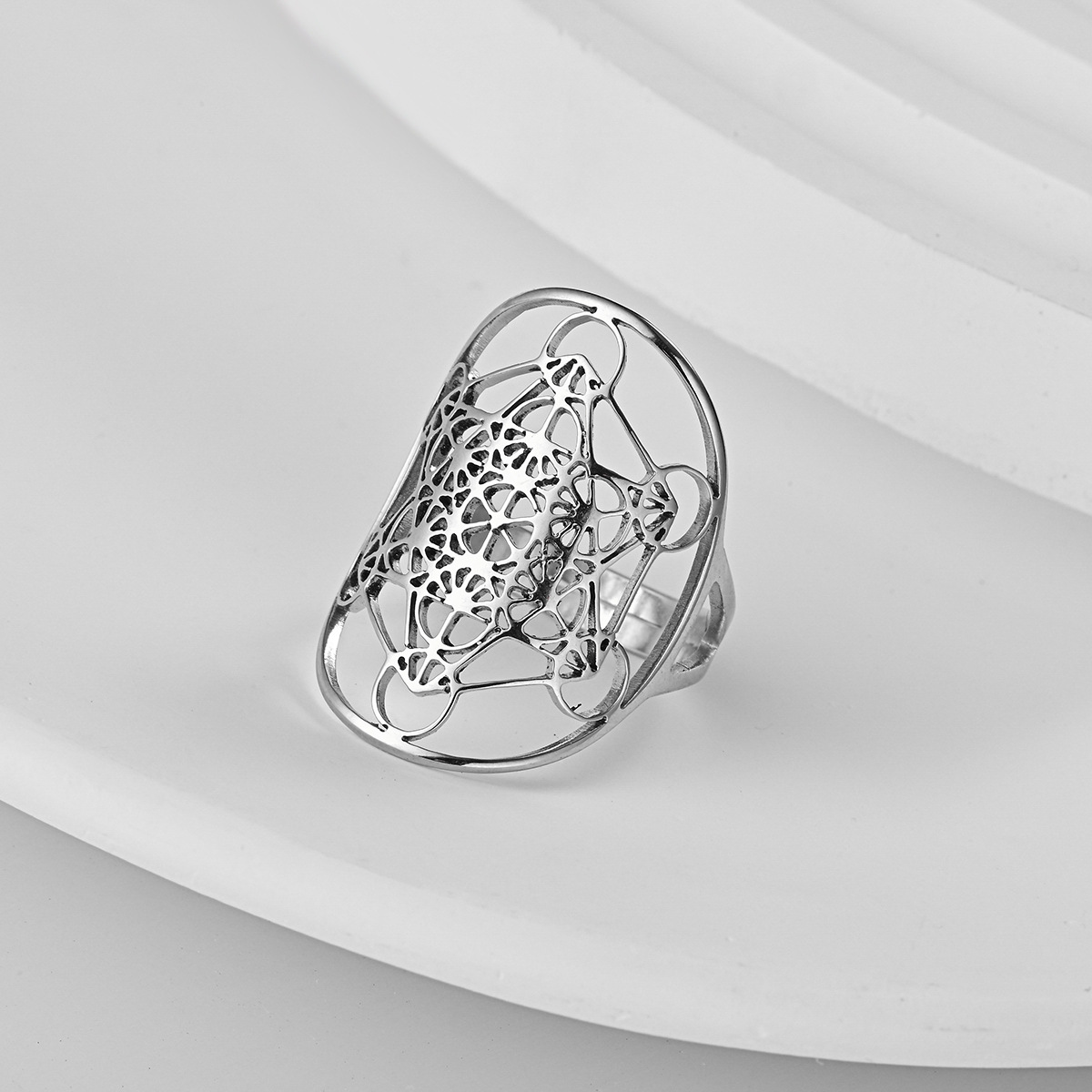 Holiday, Daily Occasion Wholesale Jewelry Elegant Lady Geometric 201 Stainless Steel Plating Open Rings