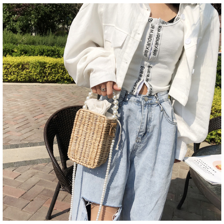 Fashion Straw Woven Small Square Bag display picture 10