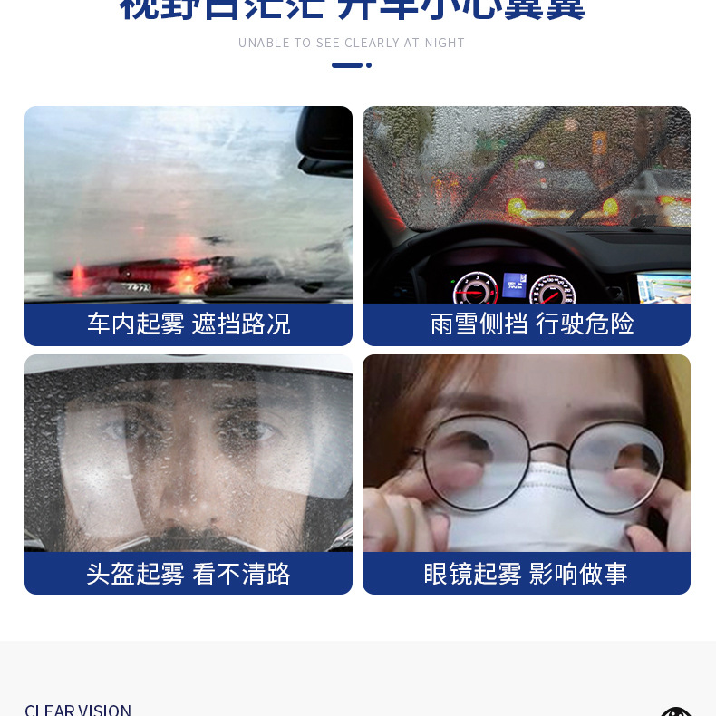 Topbit Glass Anti-Fog Agent, Long-Lasting Anti-Fog and Anti-Rain Agent for the Front Windshield, Waterproof and Water-Repellent Cleaning Spray