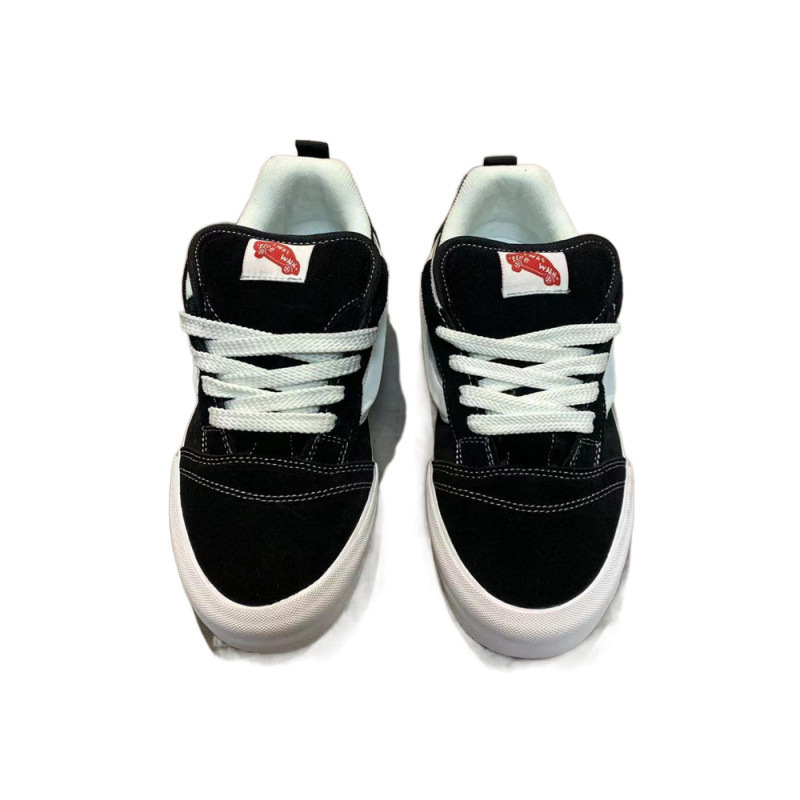 Zapatillas gruesas blancas y negras, zapatillas unisex de caña baja, zapatillas de estudiante, zapatillas casuales de moda estilo americano para parejas, zapatillas de suela gruesa.