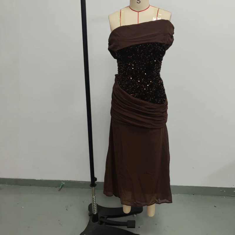 Sdm209 Stylish One-Shoulder Mermaid Long Dress Versatile Long Dress for Hot Girls Wholesale Foreign Trade Supply