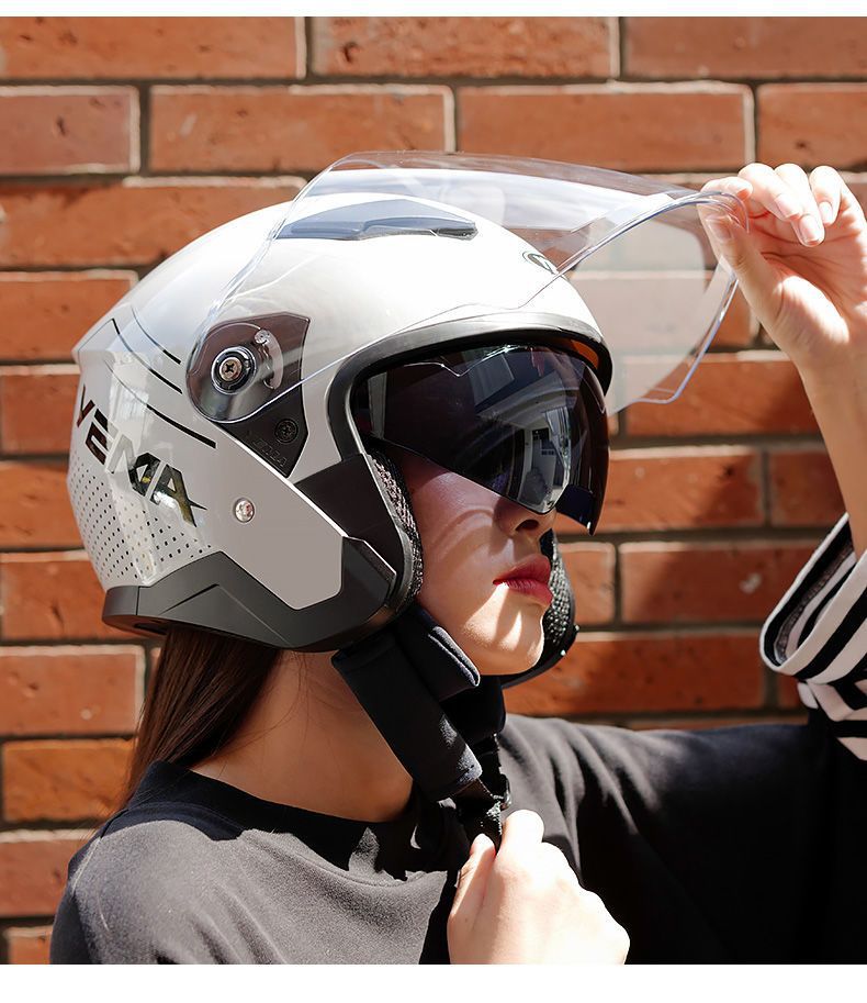 3C Certified Mustang Electric Motorcycle Helmet, Summer Sunscreen, Dual Visor