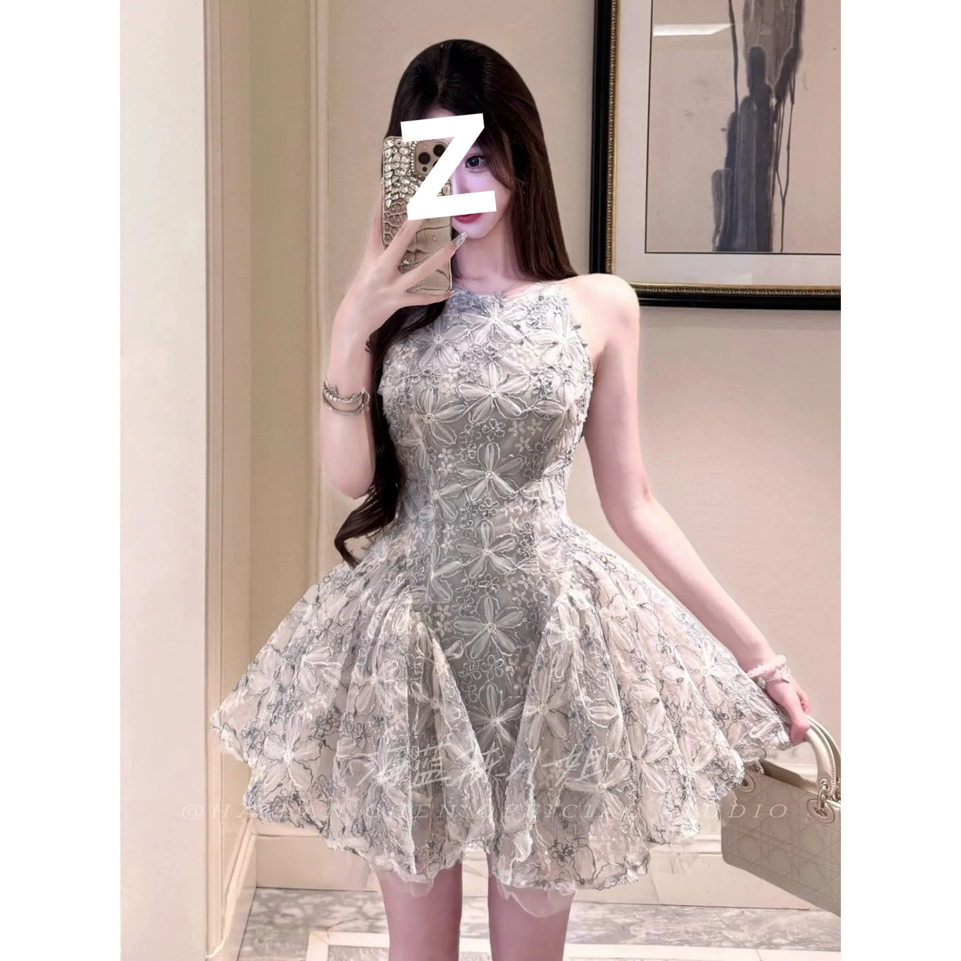 Elegant socialite style, finely crafted jacquard sleeveless dress, summer 2026, high-end and extremely beautiful, waist-cinching birthday dress
