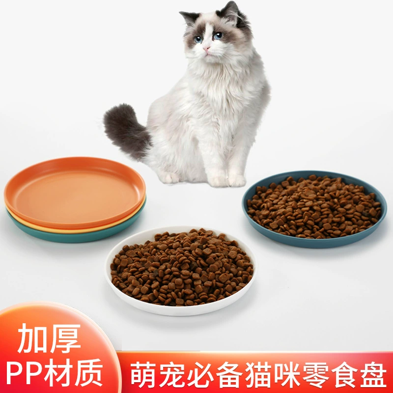 Кошки кормят сырое мясо и мясо с маленькой тарелкой Керамический дом для кошек