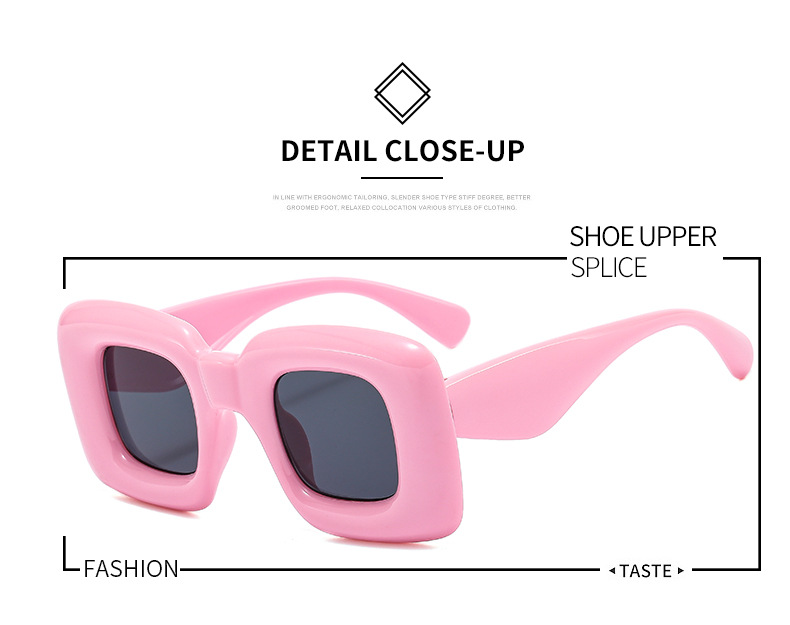 PC, UV400 Protection Lens Material Square Glasses Style Fashion Solid Color PC UV400 Protection Square Full Frame Women's Sunglasses
