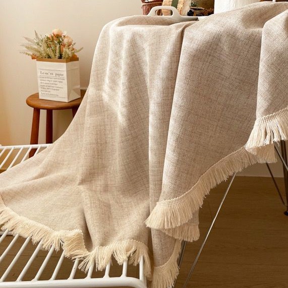 Mantel de algodón y lino de estilo vintage en tonos cálidos, mantel de mesa de comedor estilo americano, mantel para mesa de café, tapete rectangular de tela para mesa de escritorio.