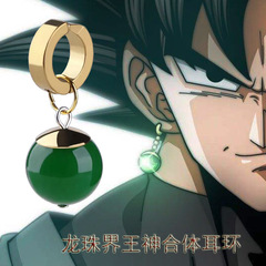 Cross-border Dragon Ball ear pendant, Ultra God Black Goku Zamas fusion ear drop, time travel ear drop, anime accessories