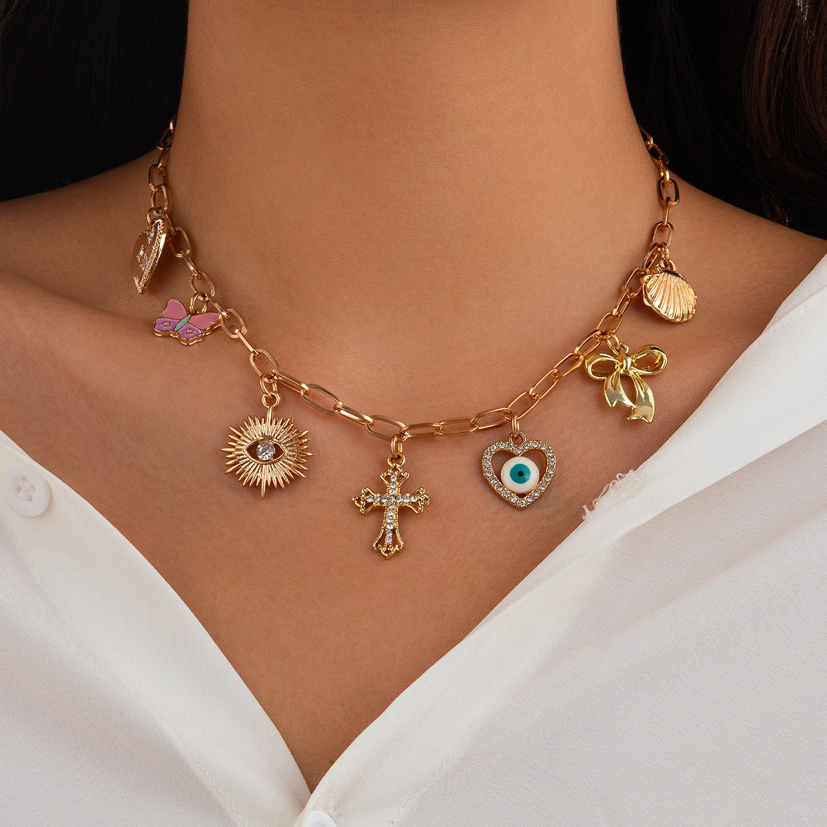 25g Weight Imitation Pearl, Alloy Pendant Material Necklace Classification Alloy, Iron Chain Material 1 Piece Quantity Holiday, Beach, Tea Party Occasion Imitation Pearl, Iron, Zinc alloy Material Starfish, Anchor, Bow Knot Pattern Women's Gender Tassel, Plating Design Hawaiian, Vacation, Marine Style Style Hawaiian Vacation Marine Style Starfish Anchor Bow Knot Imitation Pearl Iron Zinc Alloy Wholesale Necklace 6