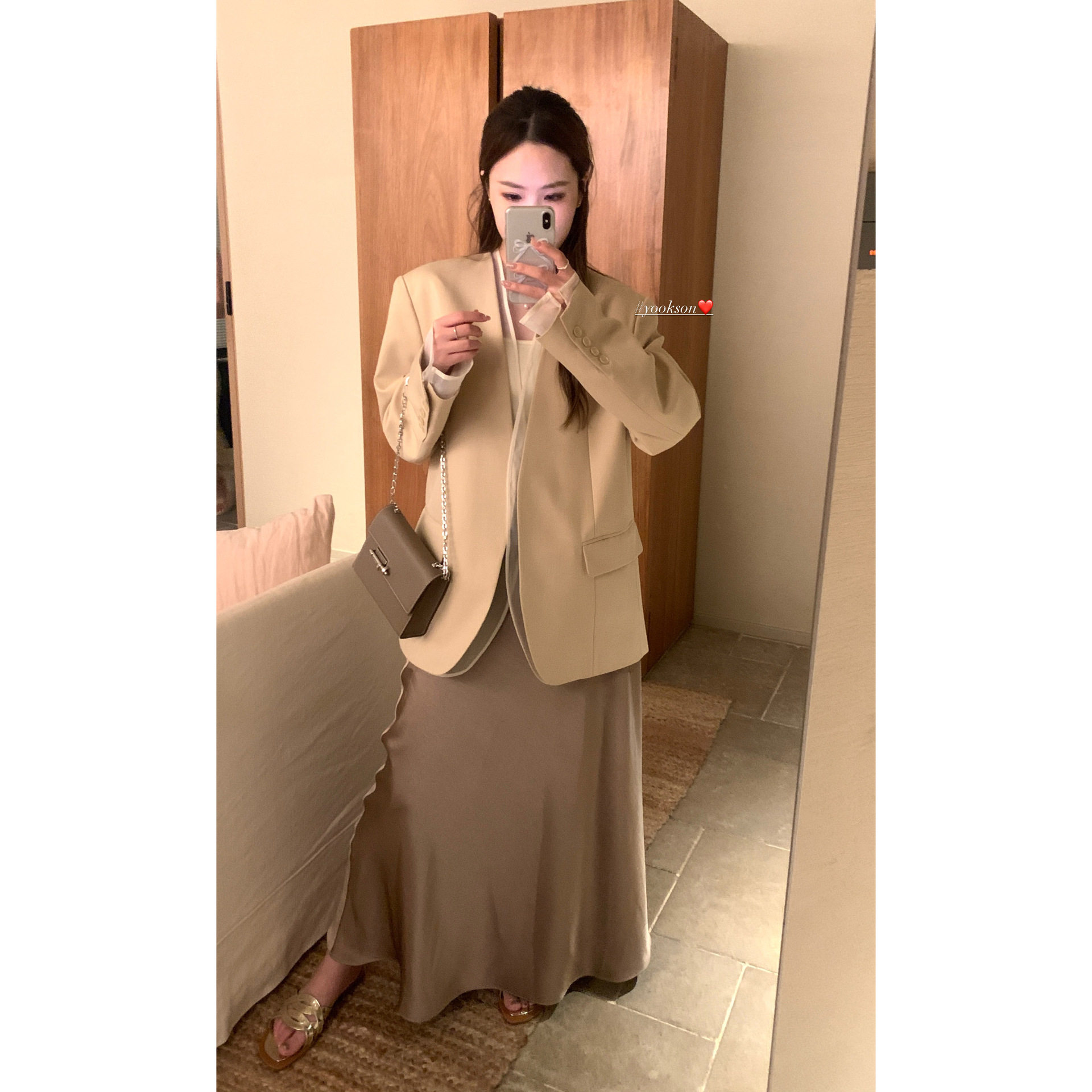 Heygirl Black Brother Show Suit Organza Spliced Collarless Blazer Women's Spring Commuting Niche Top