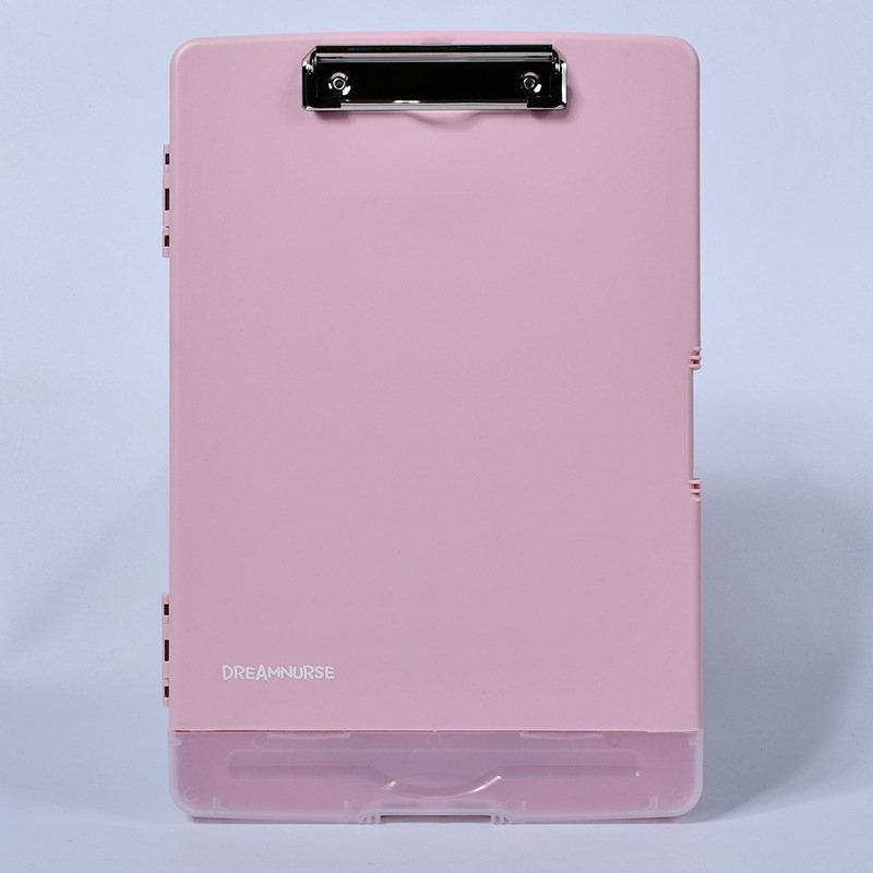 Plástico grueso A4 color sólido con gancho Clip de una sola fuerza Escritura Clip plano Caja de archivos de oficina Clip Caja de almacenamiento