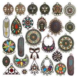 DIY复古民族风合金吊坠配件 滴油波西米亚手工饰品耳环项链批发