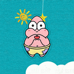 Cartoon acrylic double-sided PP sponge bag SpongeBob SquarePants animation accessories girl's heart notebook folder 