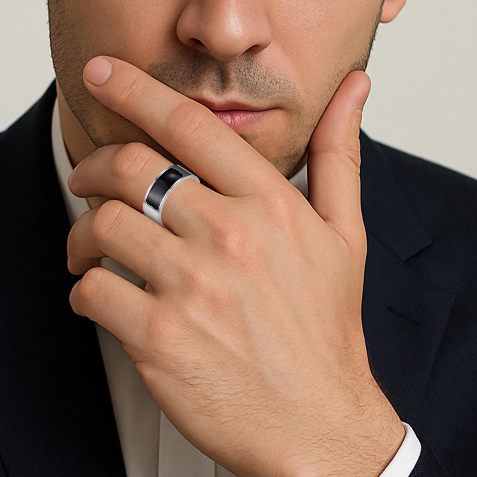 Pulsera de suministro transfronterizo nuevo acero de titanio NFC anillo inteligente equipo portátil inteligente joyería al por mayor