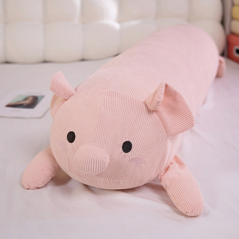 Almohada de cerdo de pana de dibujos animados Almohada de tira larga para dormir para niños Clip para dormir lateral para niñas Almohada para piernas Cojín para sofá junto a la cama