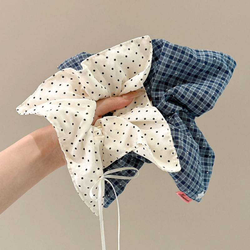 Hermano dulce crema de viento blanco punto de onda anillo de pelo intestino grande lindos toallas cuadradas anillo de pelo femenino de alta calidad con cola de caballo joyas de pelo