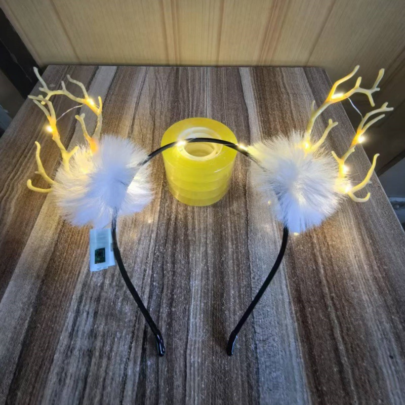 흰 토끼털 엘크 + 따뜻한 램프