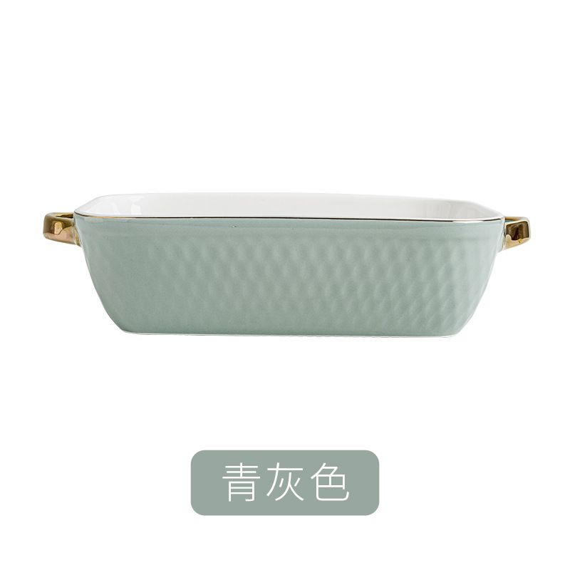 Binaural cerámica pan para hornear hogar creativo plato de ensalada frutas Nordic Internet celebridad vajilla queso arroz al horno