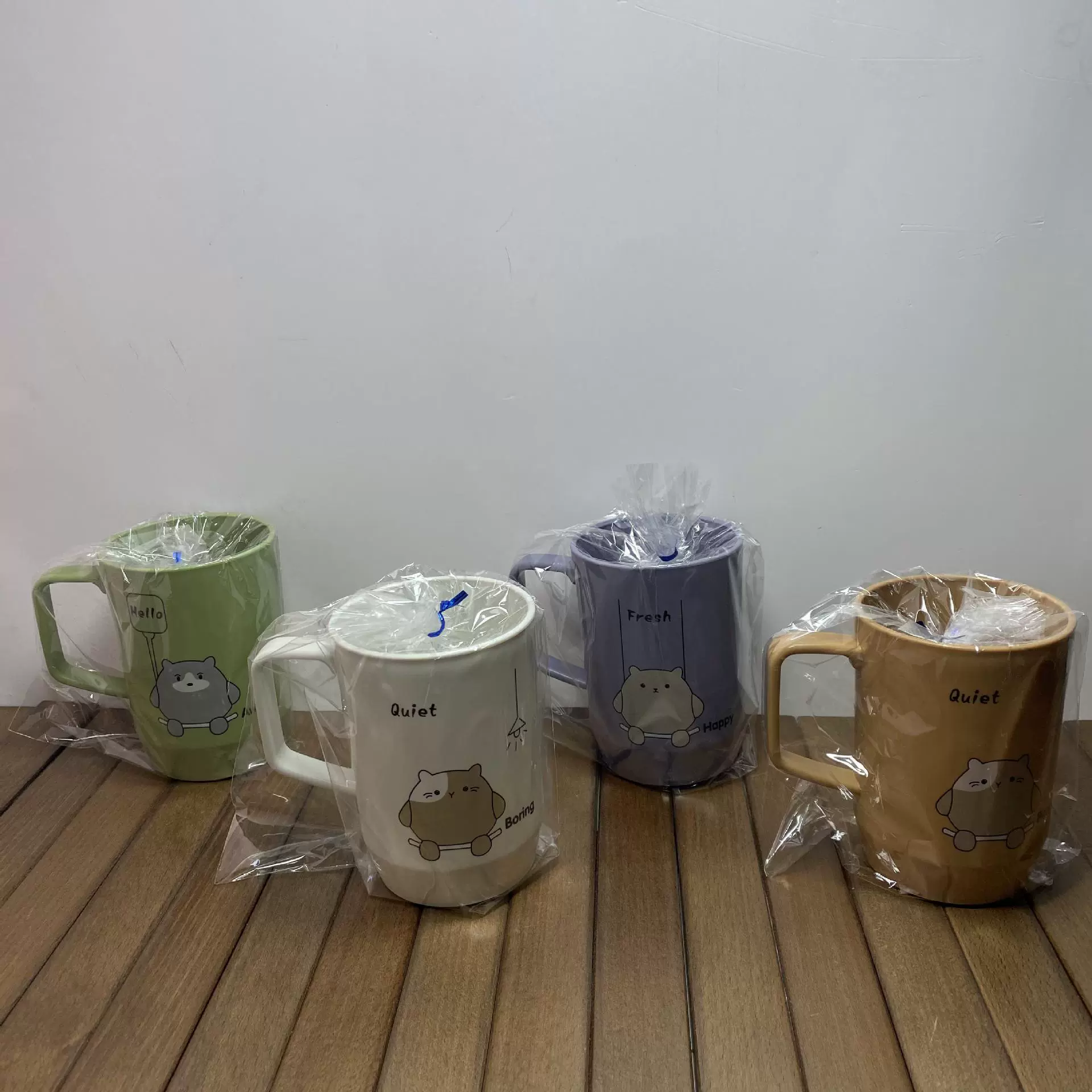 优品树 3347 mouth cup PP material plastic toothbrushing cup household mouthwash cup dental cylinder cartoon pattern toothbrushing cup