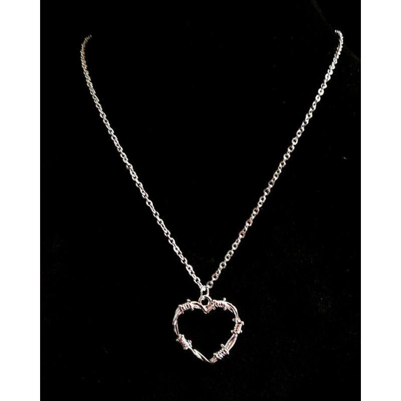 Кулон-подвеска в форме сердца с эффектом колючей проволоки 3D