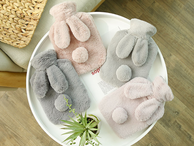 Rabbit Tail Plush Hot Water Bag Children Students Warm-keeping Hot Water Bag Water Injection New Cartoon 1000 Wholesale display picture 1