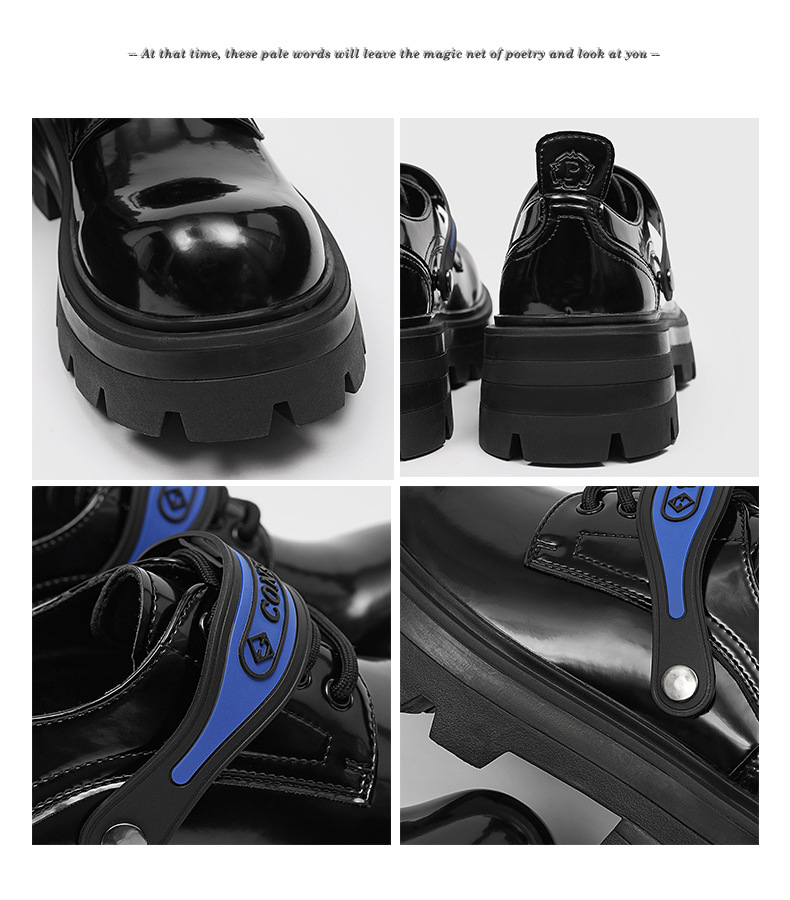 Scarpe Derby da uomo in pelle con punta tonda e suola spessa, stile britannico estivo, ShoeVault_voghion.com