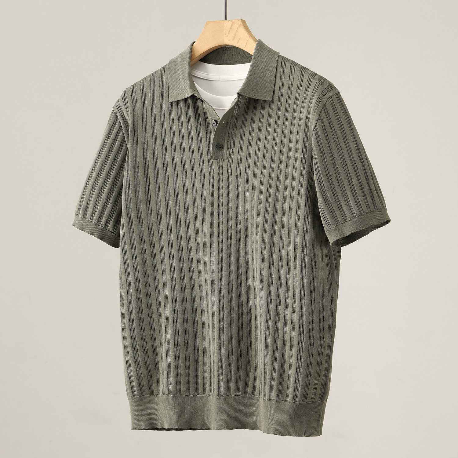 Polo camiseta de punto camiseta de manga corta hombre paolo anti-rayas vieja camiseta de negocios de verano fábrica transfronteriza al por mayor