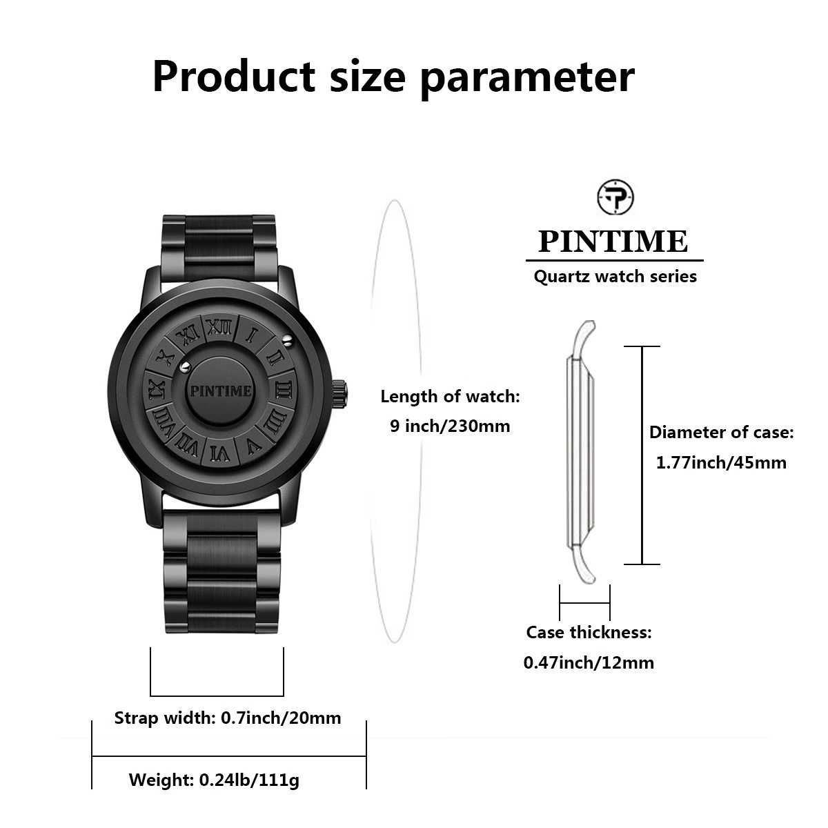 PINTIME/ Неоновые магнитные креативные водостойкие swiss-часы для мужчин и женщин