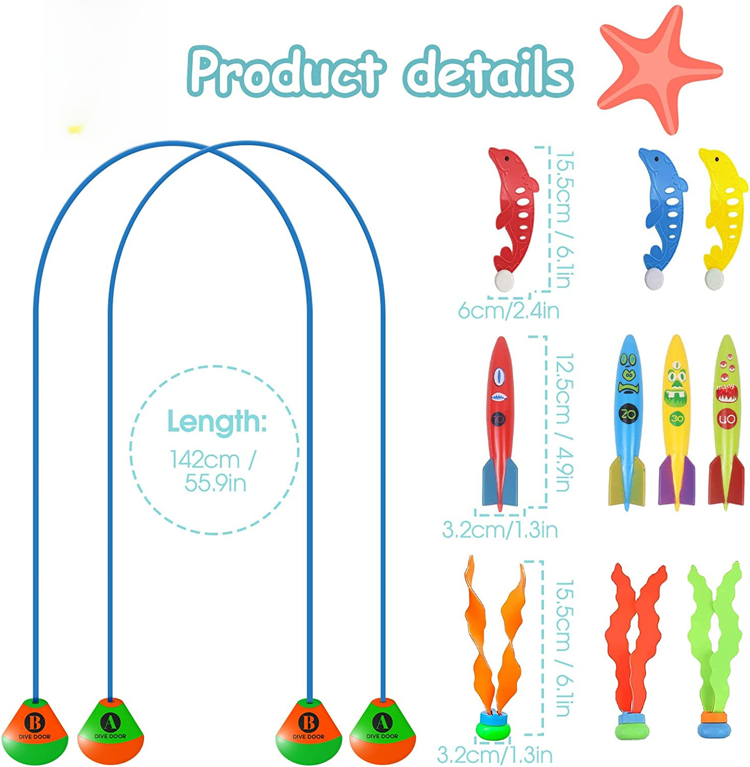 2 pieces, 1.5meter, 3 pieces, 4 pieces, dolphin, 3 pieces, 468G