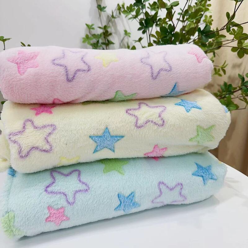 Spot stars offset printing double-sided flannel fabric pajamas toys home textile plush fabric home clothing blanket